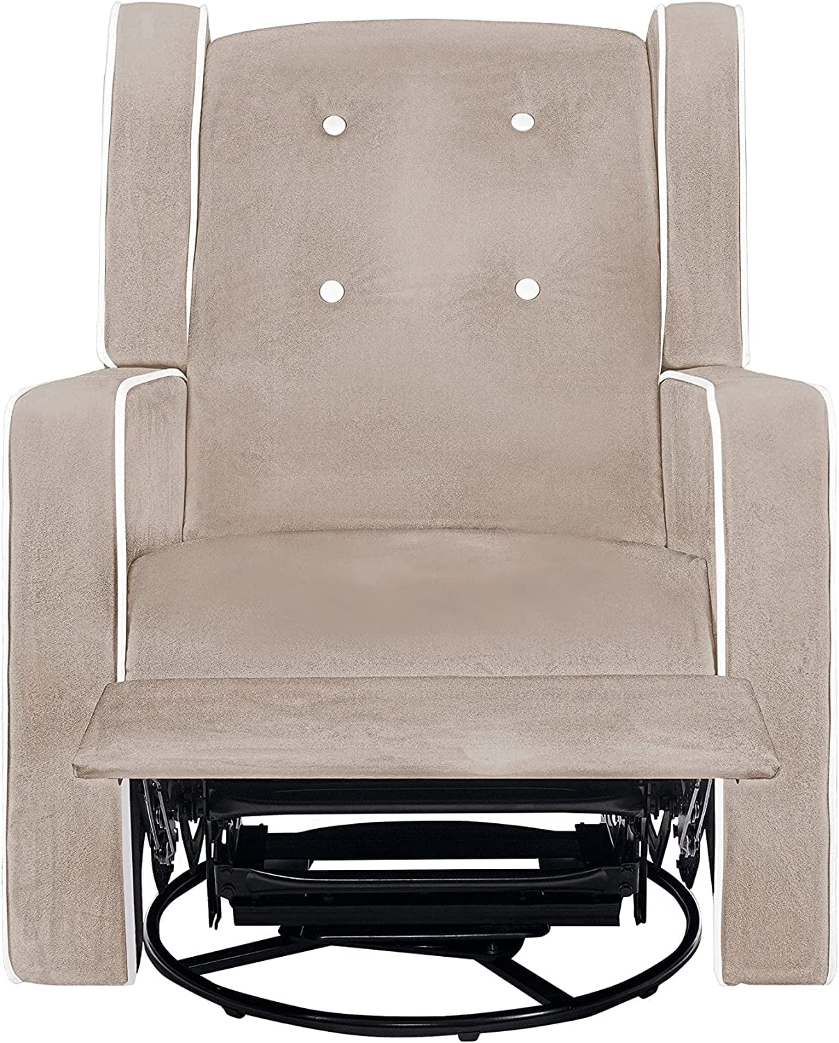 Odelia Solid Wood Microfiber Swivel Glider Rocker Recliner Chair, For Living Room, Bed Room Mocha,Microfiber