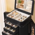 thumbnail image 3 of Sfugno Jewelry Armoire,Standing Jewelry Cabinet with 7 Drawers,2 Side Doors and Top Flip Makeup Mirror,Black, 3 of 8