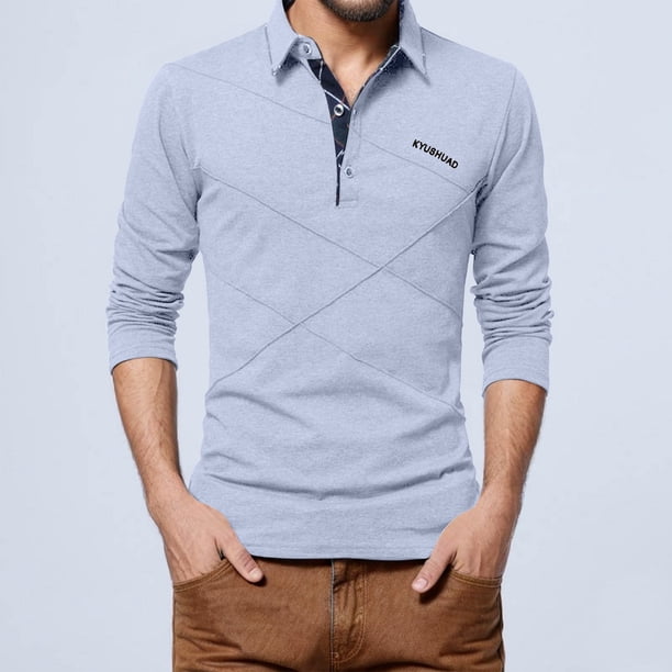 pstuiky camisas de manga larga para hombre, Camisa informal holgada de manga larga con solapa y botones a rayas para hombre camisetas de hombre xxxxl