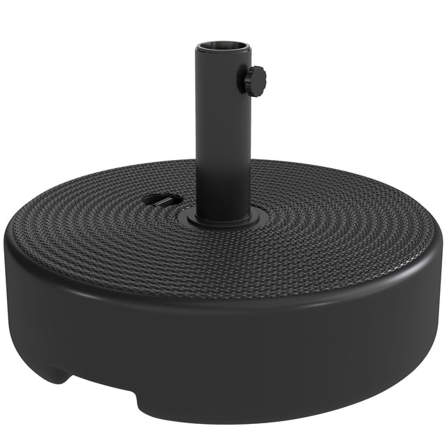 Patio Umbrella Base with Handle for 1.5"/1.9" Poles, Black