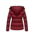 thumbnail image 2 of GGleaf Women's Hooded Warm Winter Coat Plus Size Thicken Puffer Jacket with Removable Hood Burgundy Red 1X, 2 of 6