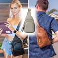 thumbnail image 5 of Versatile mini crossbody bag, ladies simple pu large capacity chest bag, 5 of 5