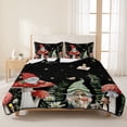 thumbnail image 3 of Full Quilt Set 78''x90'', Mushroom Lightweight Bedspread Coverlet Set with 2 Pillow Shams, Botanical Watercolor Gnomes Butterfly Leaf Plant Breathable All Season Quilt Bedding for Bedroom/Guest Room, 3 of 9