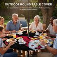 thumbnail image 3 of Round Outdoor Tablecloth with Umbrella Hole and Zipper, Black Gnomes Daisy Tablecloth with Elastic Waterproof, Pastoral Country Garden Floral Patio Table Covers for 36" - 44" Picnic Pool Tables, 3 of 9