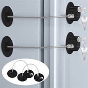 GBAYXJ Refrigerator Lock Cabinet Lock Child Window Lock Window Limiter Non Drilled Door Lock Refrigerator Lock With Key Baby Drawer And Cabinet Lock White （2pc）