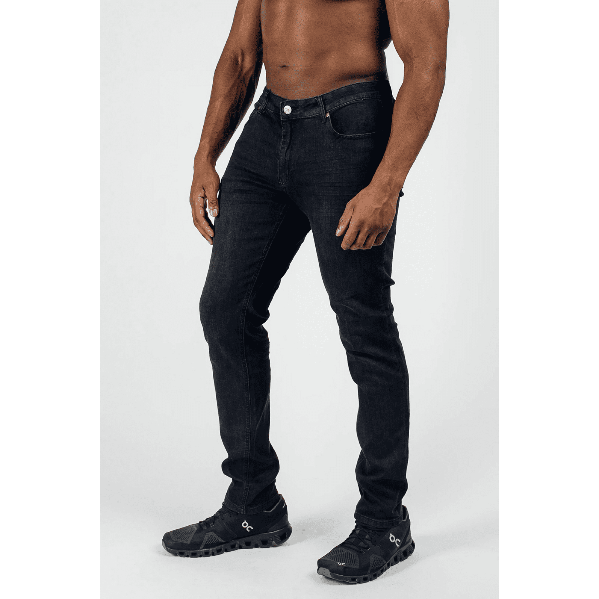 regering Hør efter nær ved Barbell Apparel Men's Slim Athletic Fit Jeans Black 32 - Walmart.com