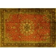 thumbnail image 1 of Ahgly Company Machine Washable Indoor Rectangle Medallion Yellow Traditional Area Rugs, 2' x 5', 1 of 4