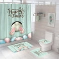 thumbnail image 5 of Clearance!4 Pcs Easter Shower Curtain Set,Shower Curtain with Waterproof Non-Slip Rug,Toilet Lid Cover and Bath Mat,Happy Easter Shower Curtain Sets for Bathroom, 5 of 8