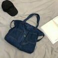 thumbnail image 3 of Bolso cruzados casuales de mensajero de moda de mezclilla de mano de gran capacidad, 3 of 7