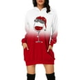 thumbnail image 1 of Chandail en Molleton d'Hiver pour Femmes, Cardigan à Col Rond Chaud, Mode Pull Imprimé Noël, Pull de Noël, Blouse Ample Mi-Longue, 1 of 5