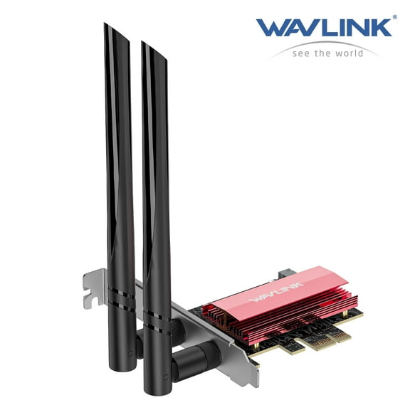 WAVLINK 2024 New BE8800 WiFi 7 PCIe Network Card, Tri-Band BE200 Wireless Adapter with Bluetooth 5.4, MU-MIMO, WPA3, Low-Profile Bracket, Heat Sink, for Windows 10/11 Desktop PC