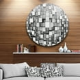 thumbnail image 1 of Designart - Black and Grey Cubes' Disc Contemporary Circle Metal Wall Art, 1 of 4