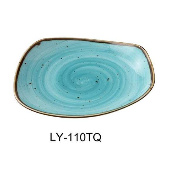Yanco LY-110TQ Lyon Collection 10.5 in. Plate, Turquoise - Reactive Glaze - Pack of 12