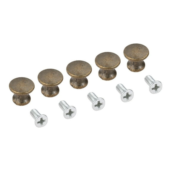 5Pcs Round Mini Knobs And Screws Jewelry Chest Box Kitchen Cabinet Cupboard Door Dresser Drawer Bookcase Window Handle Pull Knob