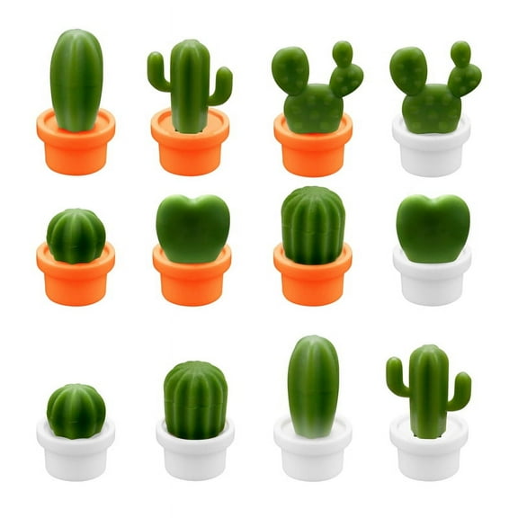 12 Pcs Cute Cactus Refrigerator Magnets,For House Office Personal Use