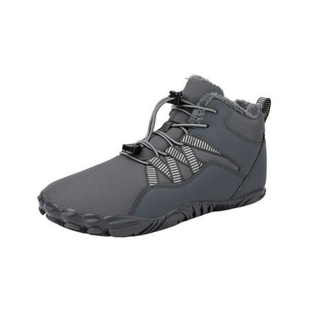 Sexlip Men s Water Shoes Lightweight Color Block Lace Up Sneakers Fashion Oversized Fall Winter Plush Casual Warm Shoes Gray 47