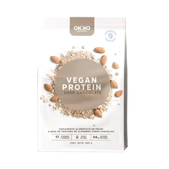 Suplemento alimenticio Okko a base de proteína de almendra sabor chocolate 680 g