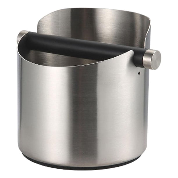 Caja de café estilo barista con barra de golpe extraíble y antideslizante que absorbe los golpes. Plata S