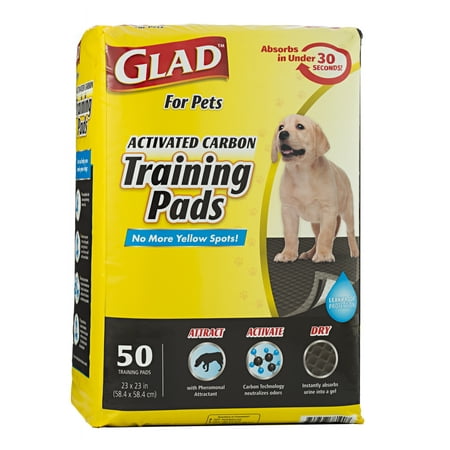Glad™ for Pets Black Charcoal Puppy Pads | Puppy Potty Training Pads That ABSORB & NEUTRALIZE Urine Instantly | New & Improved Quality, 50 (Best Price Puppy Training Pads)