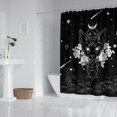 thumbnail image 2 of Black Gothic Cat Rose Moon Pattern Shower Curtain 72"x72" ,Bathroom Decorative Shower Curtains Set with 12 Hooks,Modern Waterproof Washable Shower Curtain, 2 of 6