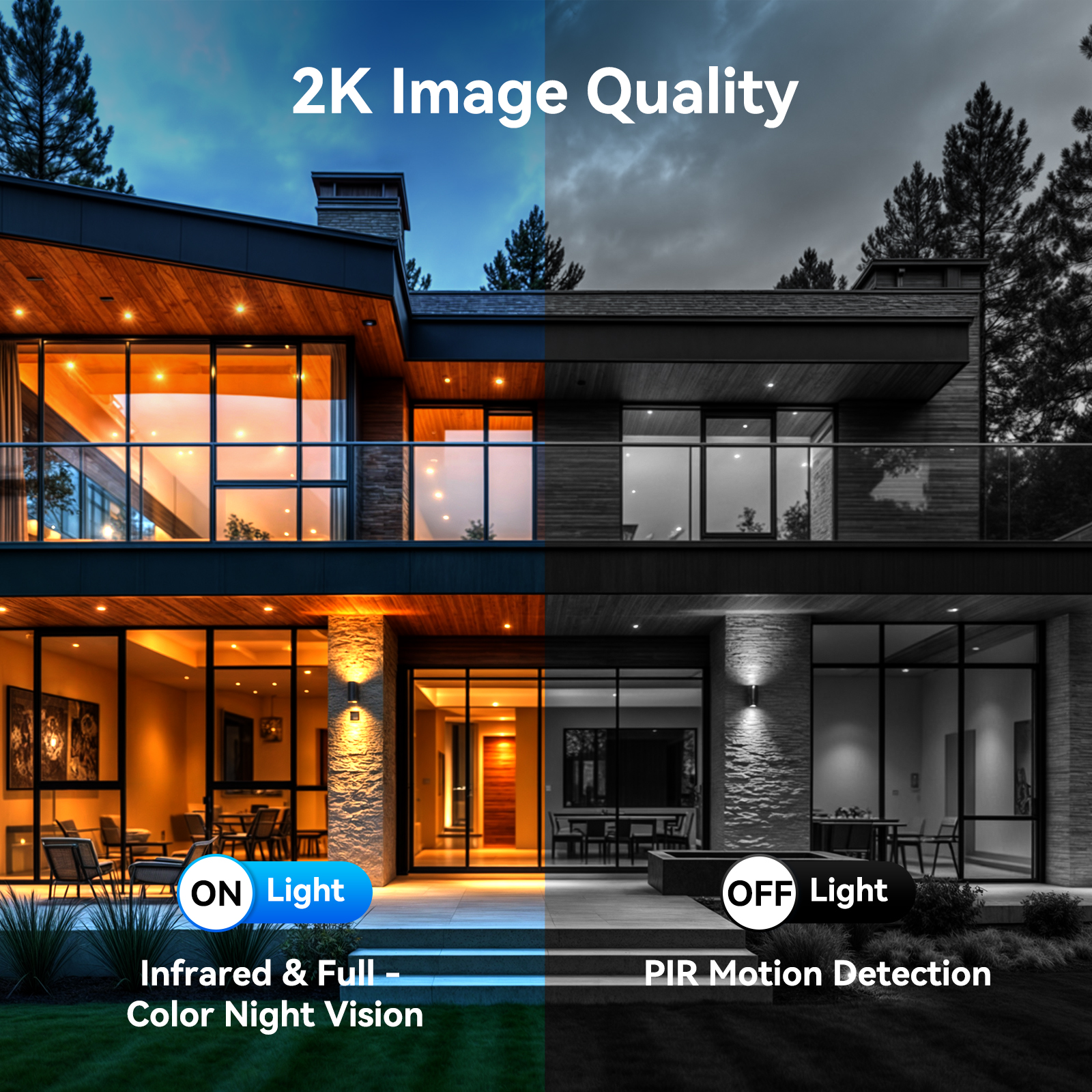 4G LTE Cellular Security Camera Outdoor with 32G TF card, 2K No WiFi Solar Camera Outdoor Wireless Color Night Vision, Cellular Cameras for Security 360° Viewing, PIR Motion Sensor,2Pack