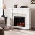 thumbnail image 2 of 48" White and Gray Contemporary Corner Convertible Electric Fireplace, 2 of 3