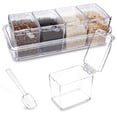 thumbnail image 1 of Caja de condimentos XJMWXHFC transparente de 4 piezas con tapas y cucharas, 1 of 7