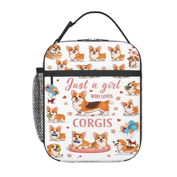 Cute Corgi Lovers Lunch Bag Portable Thermal Lunch Box for Men and Women