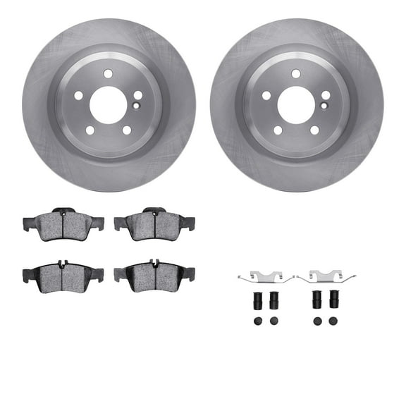 Dynamic Friction Company Rear Brake Rotors with 5000 Advanced Brake Pads includes Hardware 6512-63411