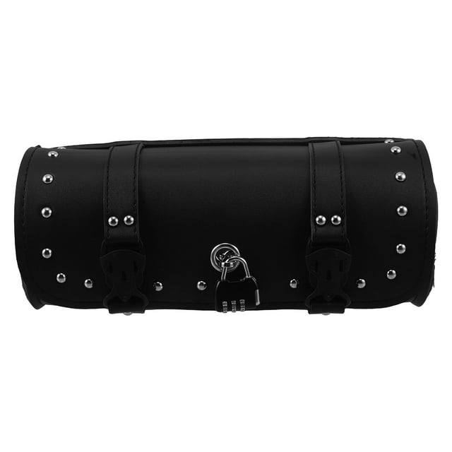 TABLZONE Black Vintage Style Motorcycle Saddle Bag with Combination Lock Weather Resistant