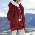 thumbnail image 2 of Veste Réversible Grande Taille Femme Chaude à Capuche Zippée Manteau Coréen Mode Confortable Couleur Unie, 2 of 6
