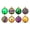 2-Multicolor, variant on 12Pcs Mardi Gras Ball Ornaments,Electroplating Hand Painted Ball Set ,2.36" Shatterproof Mardi Gras Sequin Hanging Balls Decoration for Mardi Gras Holiday Masquerade Party Decorations 2pcs
