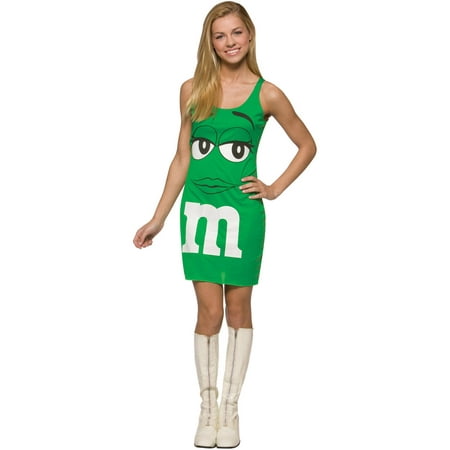 Green M&M's Tank Dress Teen Halloween Costume, One Size,