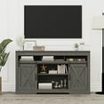 thumbnail image 5 of CozyHome Farmhouse TV Stand With Storage, Sliding Bar Door Cabinet TV Storage Cabinet Sideboard, Dark Gray, 5 of 9