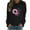 QR1-Black, variant on VKOYWKM Womens Breast Cancer Awareness Shirts Pink Ribbon Print T-Shirts Long Sleeve Breast Cancer Survivor Tops Fall Crew Neck Pullover Tees