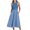 Blue, variant on WIZUTIZ Sundresses for Women Relaxed Fit Slimming Swing Smocked with Pockets Solid Pleated Dress Sleeveless Crew Neck Tank Dress for Teen Girls Midi Dress Stretchy Outdoor Dress Blue