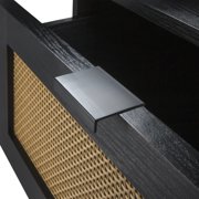 Sango Orre Rattan 2 Drawer Side Table Nightstand, Black