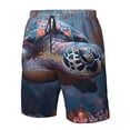 thumbnail image 6 of Uemuo Underwater Lazy Turtle Pattern Men's Swim Trunks Hawaiian Beach Bathing Suit Swimsuits Beach Quick-Dry Shorts with Pockets-Medium, 6 of 9
