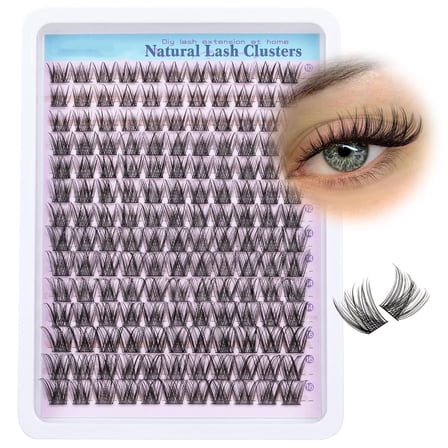 Cluster Lashes Wispy Natural Eyelash Clusters DIY Lash Extension C-curly Cluster Eyelash Extension 10-16MM Individual Lashes Thin Lash Band by
