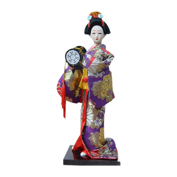 Muñeca de kimono de geisha japonesa Figura de geisha Figura de dama Estatua coleccionable para Estilo C