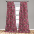 thumbnail image 5 of Ambesonne Pink Zebra Curtains, Flamingo Toucan Bird, Pair of 28"x63", Pink Tan Black, 5 of 5