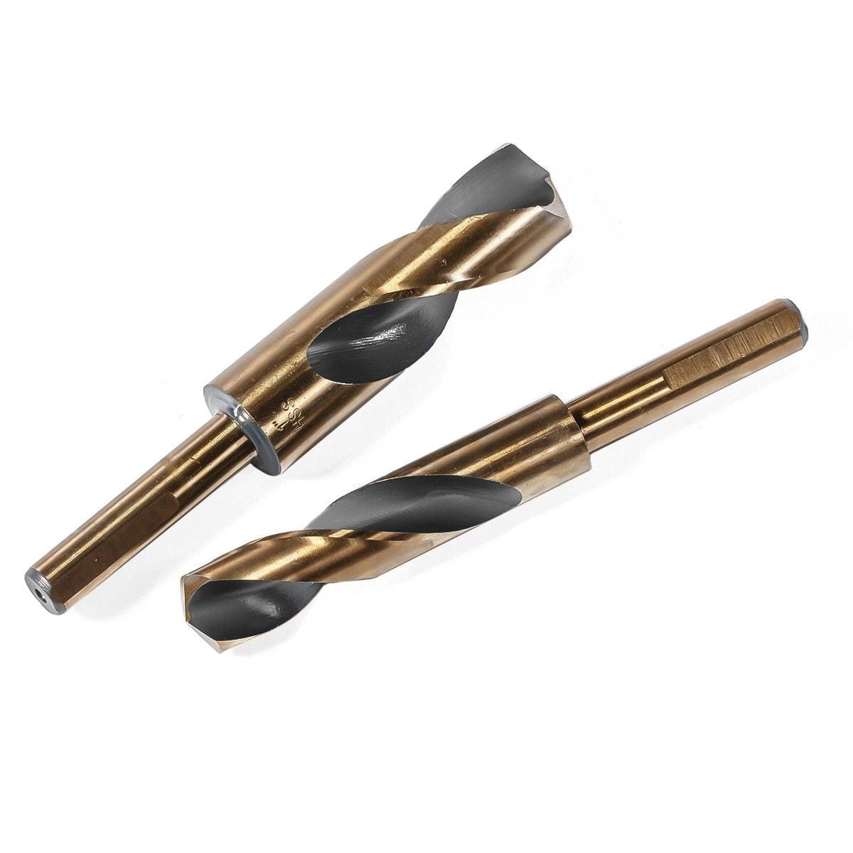 Stark USA 8PC Industrial Silver and Deming Large Drill Bit Set, 1/2" Reduced Shank In USA Index, M2 High Speed Steel, 135 Degree Split Point | SAE 9/16” - 1” By 1/16th Increment