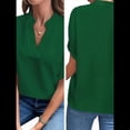 thumbnail image 2 of Blusa de para Mujer, Cuello en V, Estilo Túnica Elegante. Verde XL, 2 of 5