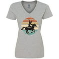 thumbnail image 3 of Inktastic Rodeo Team Roping Cowboy Women's V-Neck T-Shirt, 3 of 5