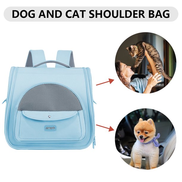 Mochila para gatos Transportador de mascotas de malla transpirable Correas de hombro dobles para uso en exteriores