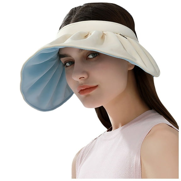 IDALL Visor Hat Sun Hat Women's Fashion Beach Summer Cycling Empty Top Dual-use Face Cover Sun Hat Beach Hat Summer Hats Beige One Size