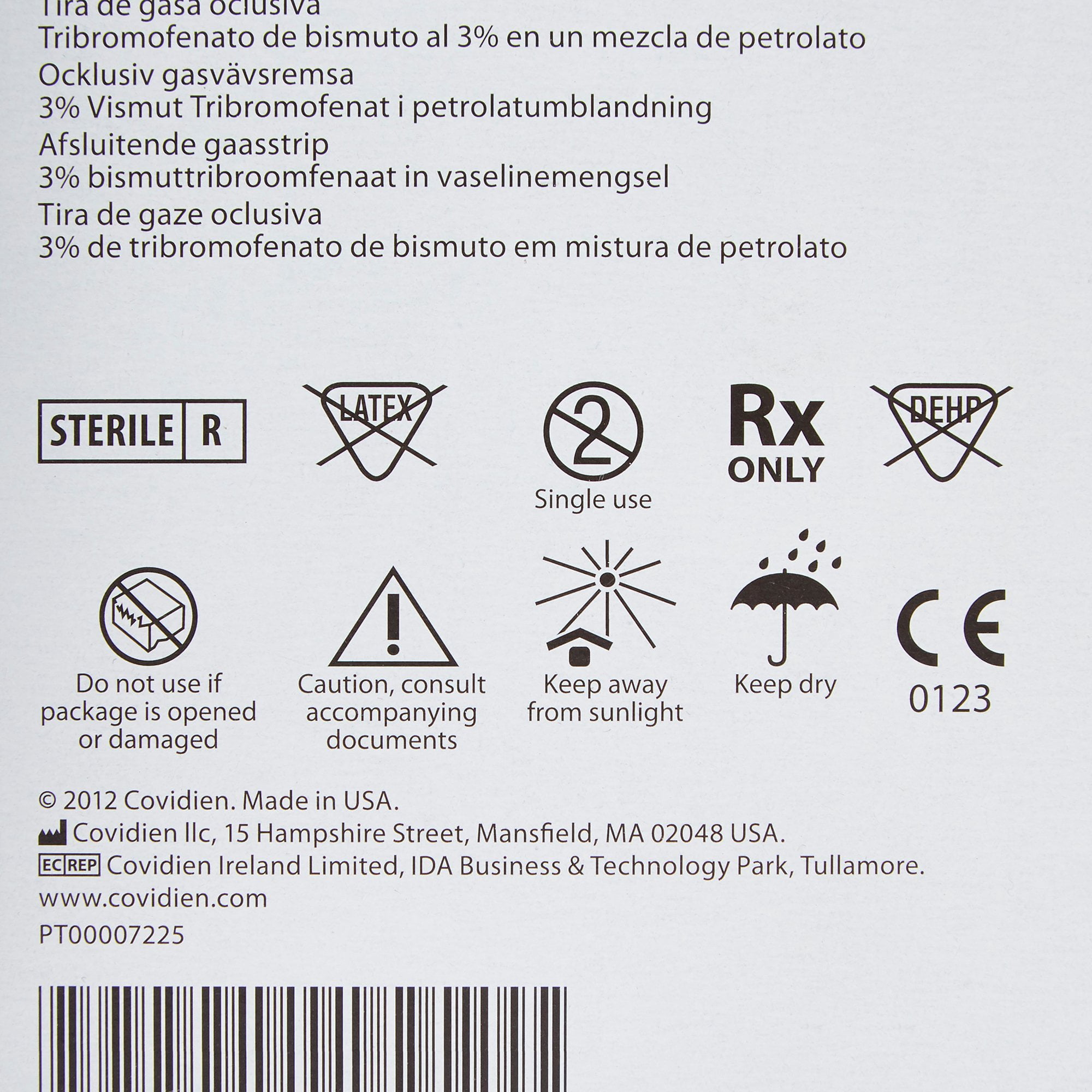 Xeroform Occlusive Xeroform Petrolatum Impregnated Dressing 1 x 8" Strip Fine Mesh Gauze 8884433301 200 Ct