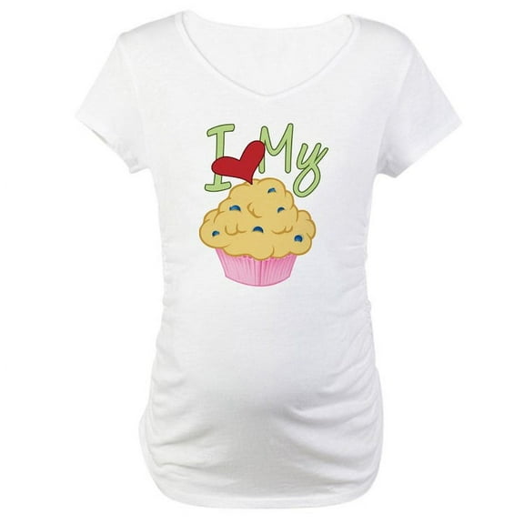 CafePress - Love Muffin Maternity T Shirt - Cotton Maternity T-shirt, Cute & Funny Pregnancy Tee