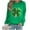 #172-Green, variant on Women's Green Shamrock St Patricks Day Crewneck Long Sleeve Shirts