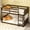Antique Dark Oak, variant on Harper & Bright Designs Twin Size Floor Bunk Bed with Built-in ladder, Twin Over Twin Wood Bunk Bed Frame with Panelled Headboard and Footboard for Bedroom, Antique White